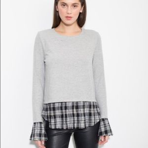 Generation Love No plaid cuffs and hem top! NWT